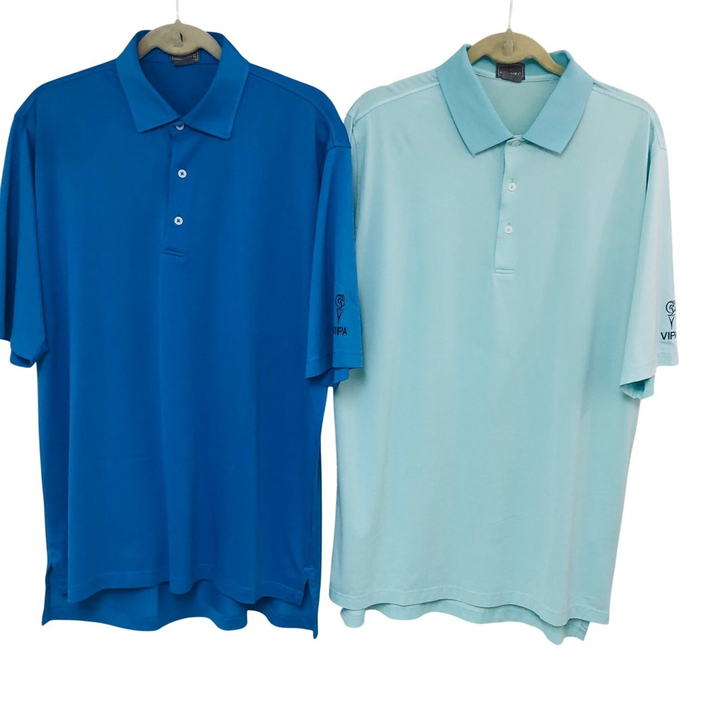 Fennec Golf‎ Polo Shirt Lot 2 Quail Valley VIPA Performance Preppy CasualMens L